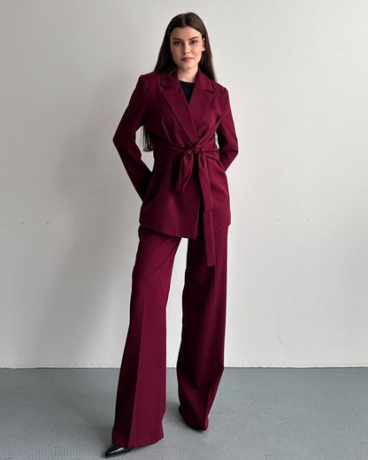 Hamida Belted Chic Styled Short Coat-2