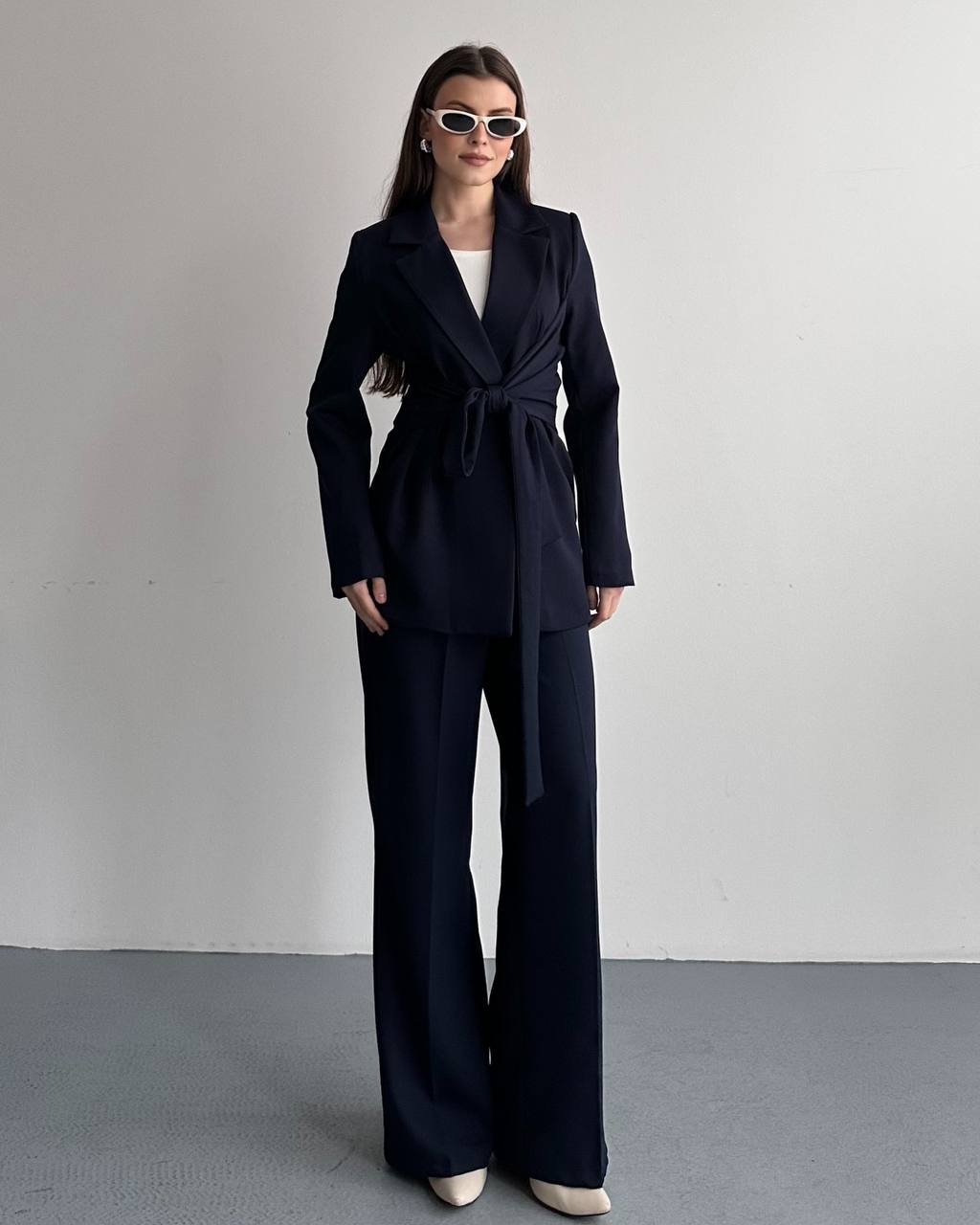 Hamida Belted Chic Styled Short Coat-2