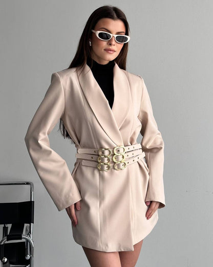 Hamida Classified Triple Belted Coat