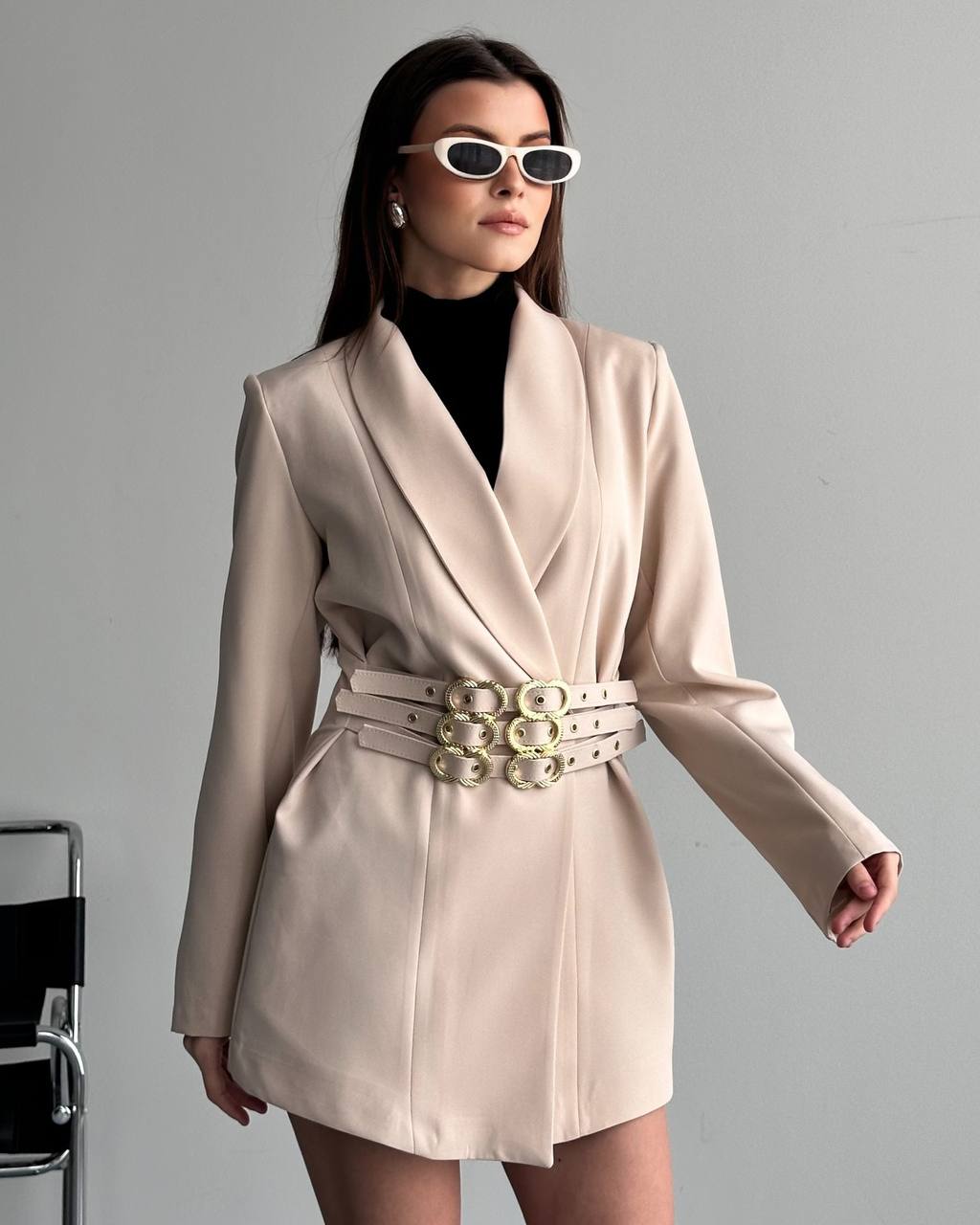 Hamida Classified Triple Belted Coat