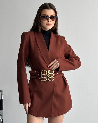 Hamida Classified Triple Belted Coat