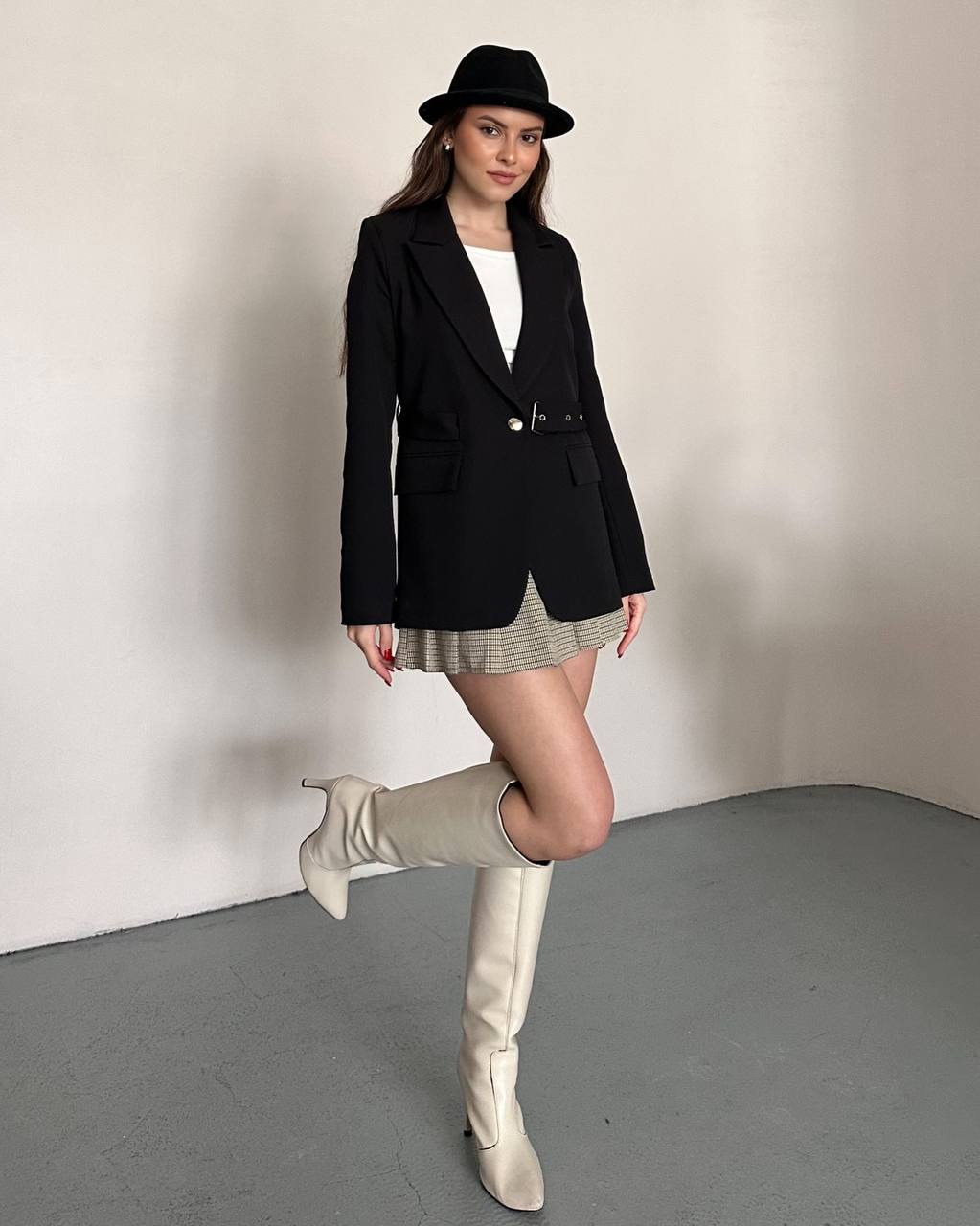 Hamida Double layered Fashionable Office -Styled Coat-2