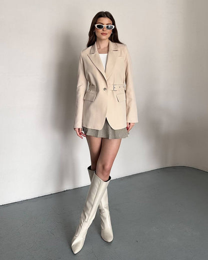 Hamida Double layered Fashionable Office -Styled Coat-1