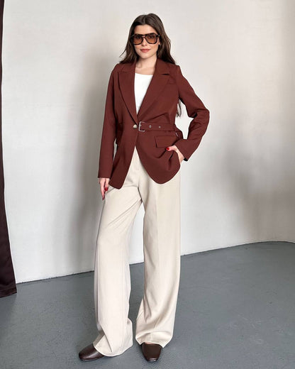 Hamida Double layered Fashionable Office -Styled Coat-2