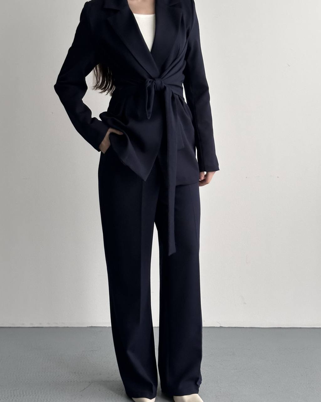 Hamida Belted Chic Styled Short Coat-2