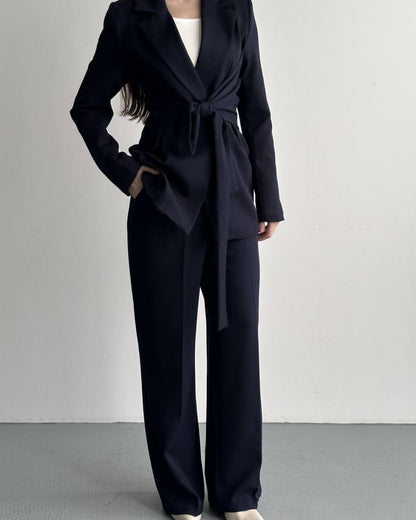 Hamida Belted Chic Styled Short Coat-2