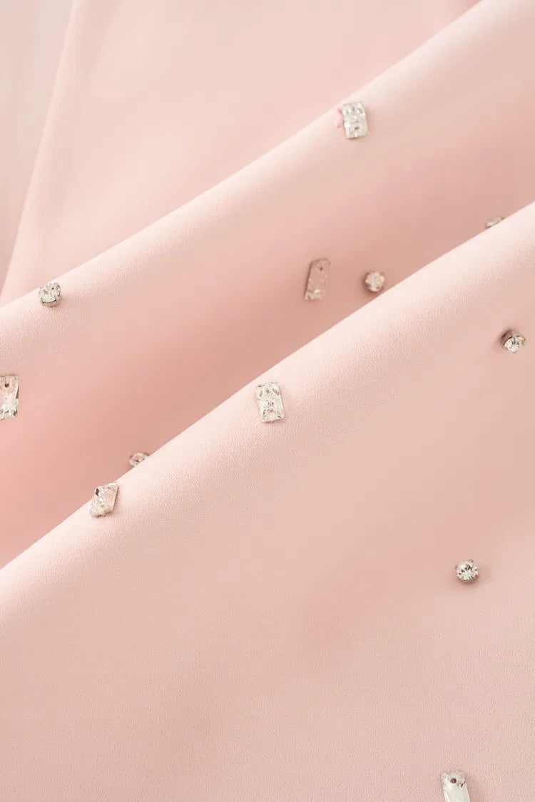 Hand Applied Rhinestones Wide Shoulder Blazer