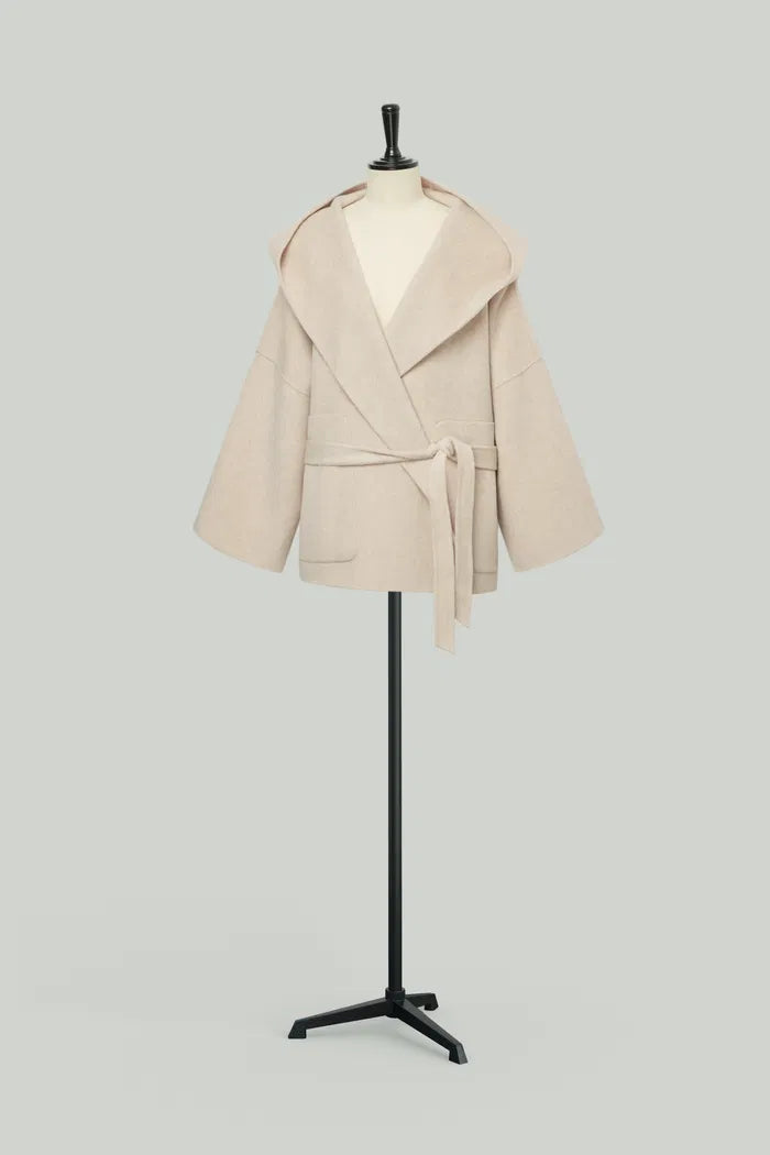Handcrafted Hooded Cashmere Double-Face Coat