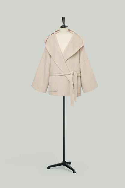 Handcrafted Hooded Cashmere Double-Face Coat