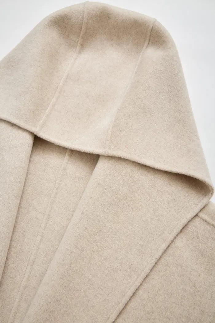 Handcrafted Hooded Cashmere Double-Face Coat