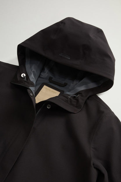 Hooded Raincoat With Refined Pockets