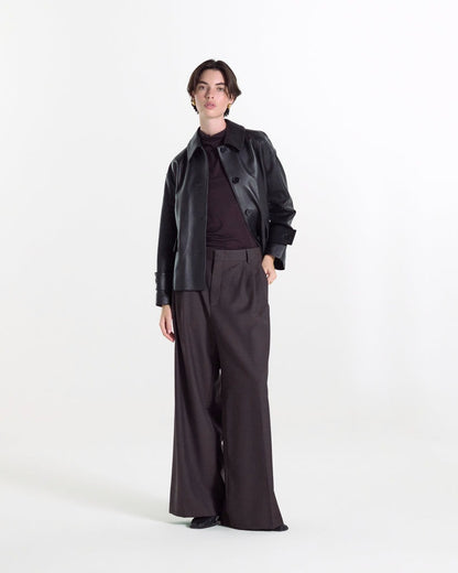 Hamida Slim Rexine Leather Jacket