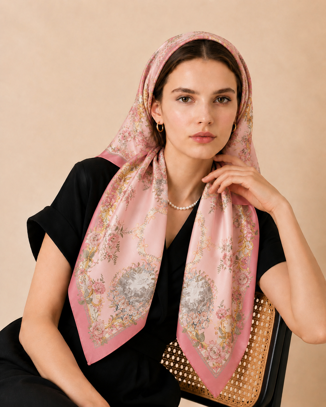 Luxe Floral Silk Scarf