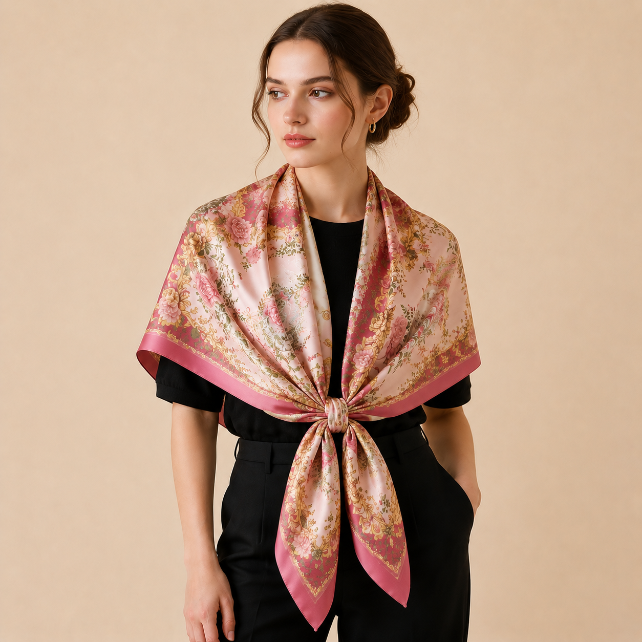 Luxe Floral Silk Scarf