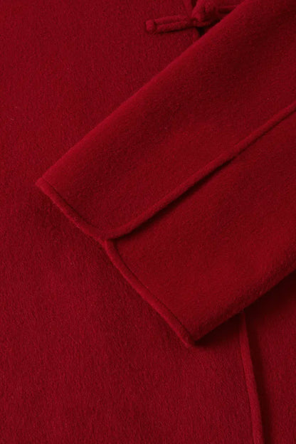 New Style Buttoned Short Wool Coat in Merino Wool