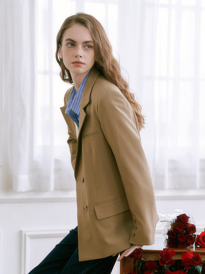 Notched Collar Single Breasted Casual Blazer