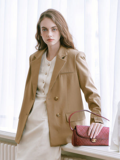 Notched Collar Single Breasted Casual Blazer