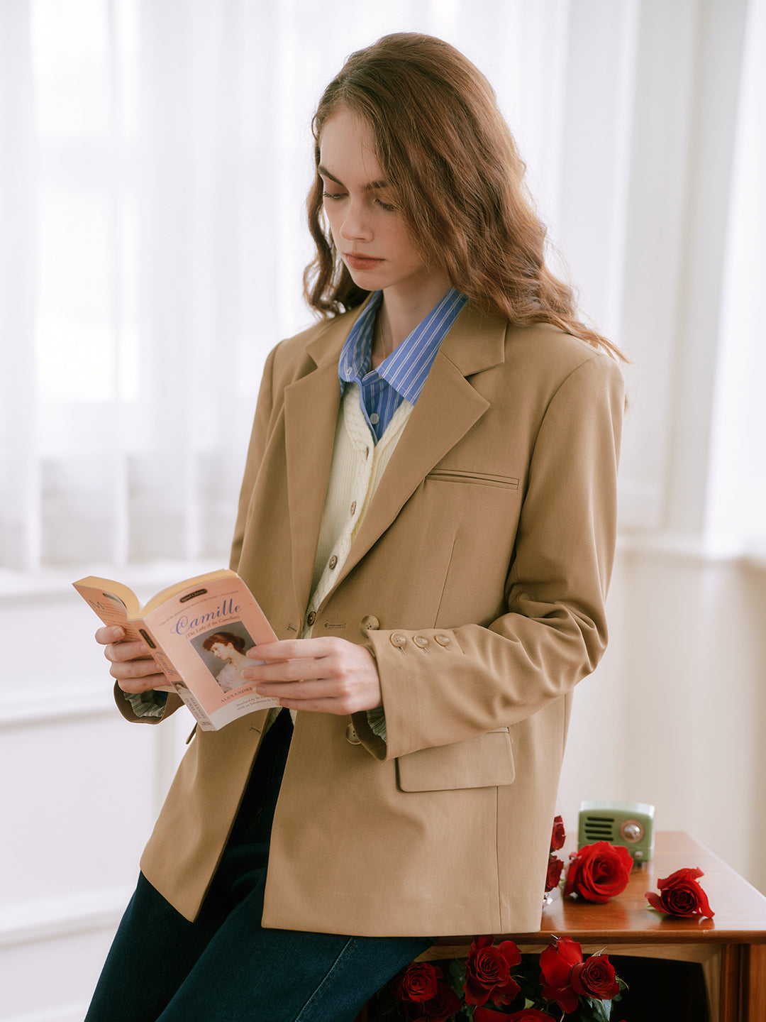 Notched Collar Single Breasted Casual Blazer
