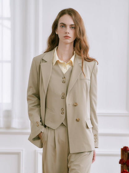 Notched Collar Single Breasted Casual Blazer