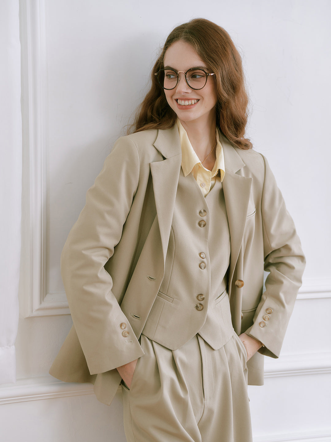 Notched Collar Single Breasted Casual Blazer