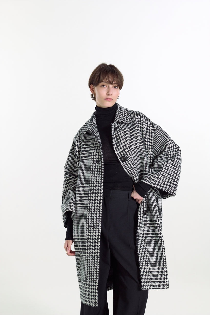 Hamida Wool Cropped Sleeve Coat
