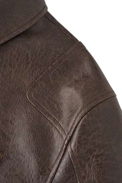 Short Biker Jacket in Faux Leather
