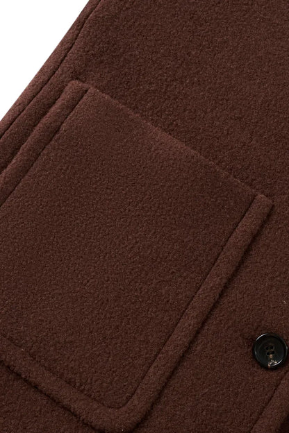 Stand Collar Tie Short Coat in Cashmere