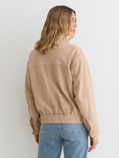 Suede Oversized Jacket in Neutral