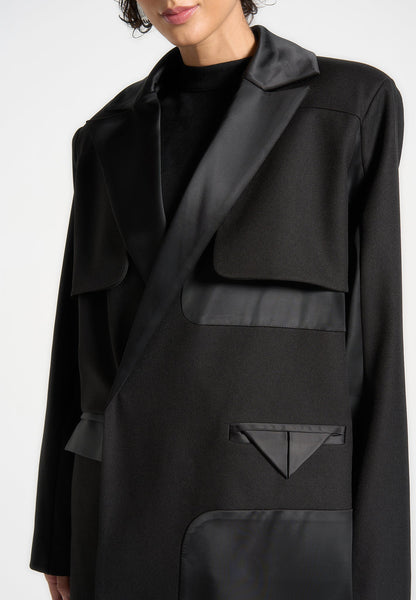 Tailored Satin Trench Coat
