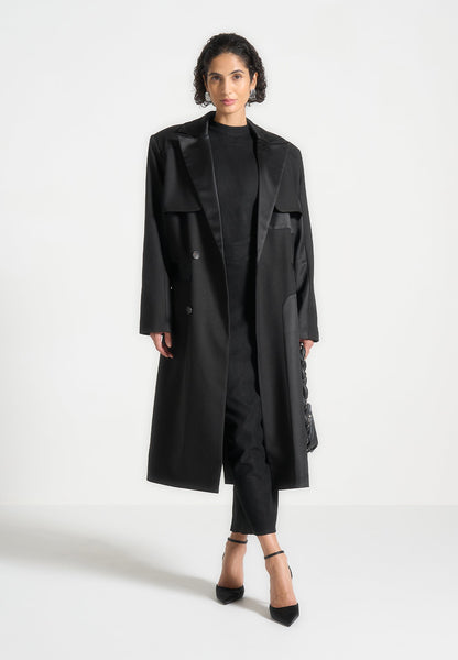Tailored Satin Trench Coat