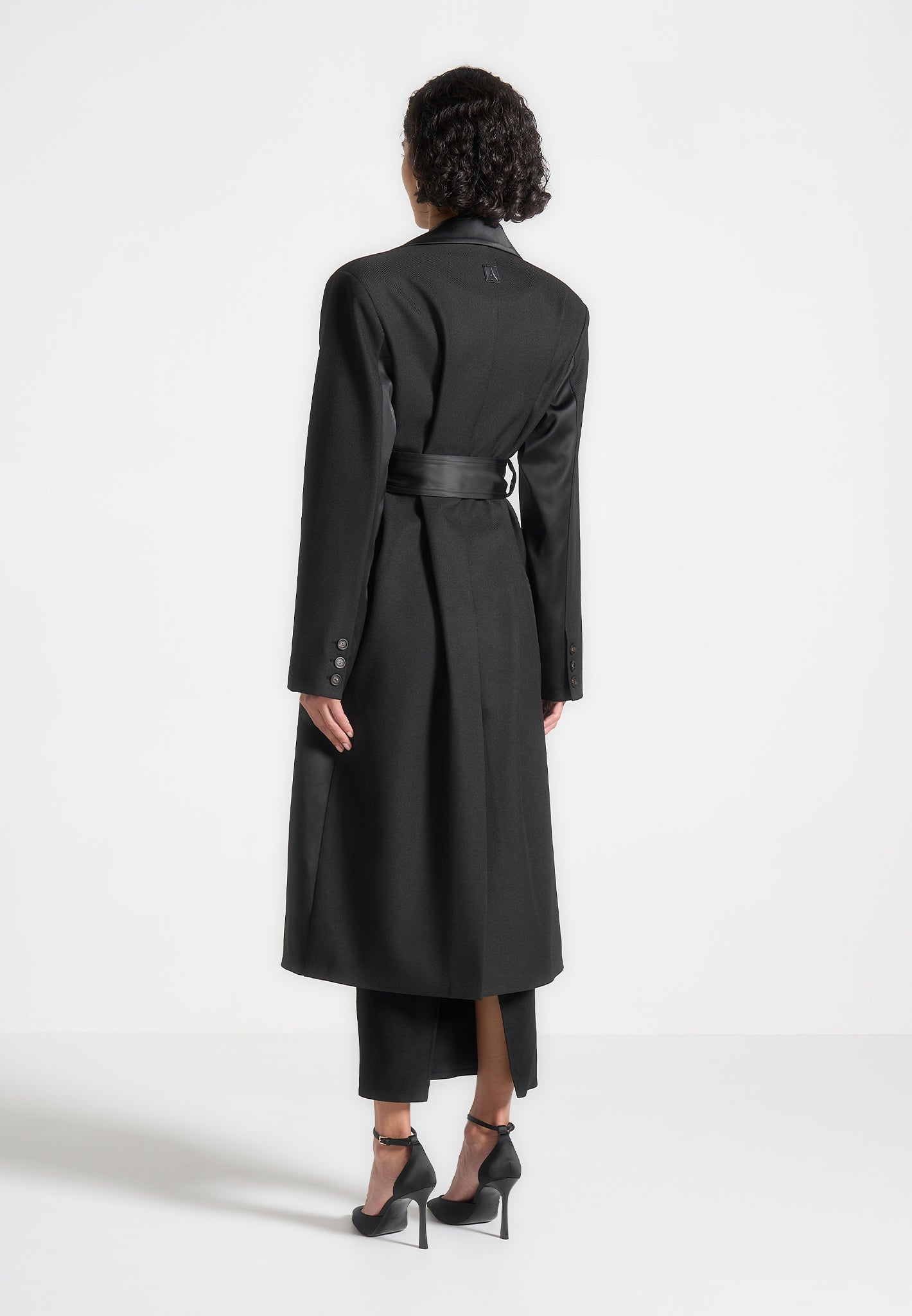 Tailored Satin Trench Coat