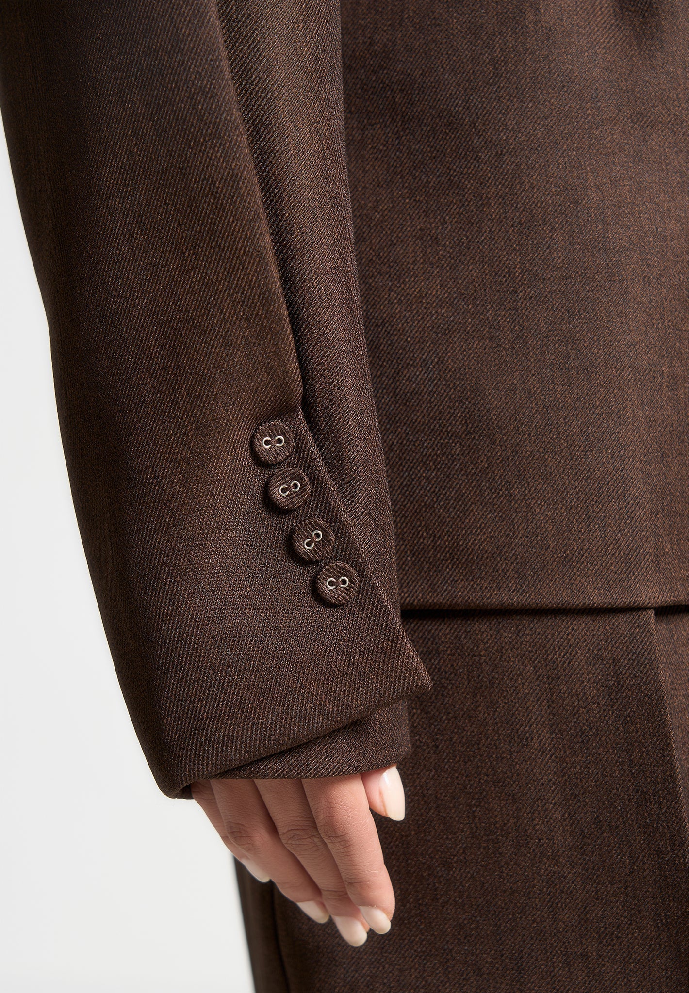 Twist Sleeve Leather Blazer with Belt-1