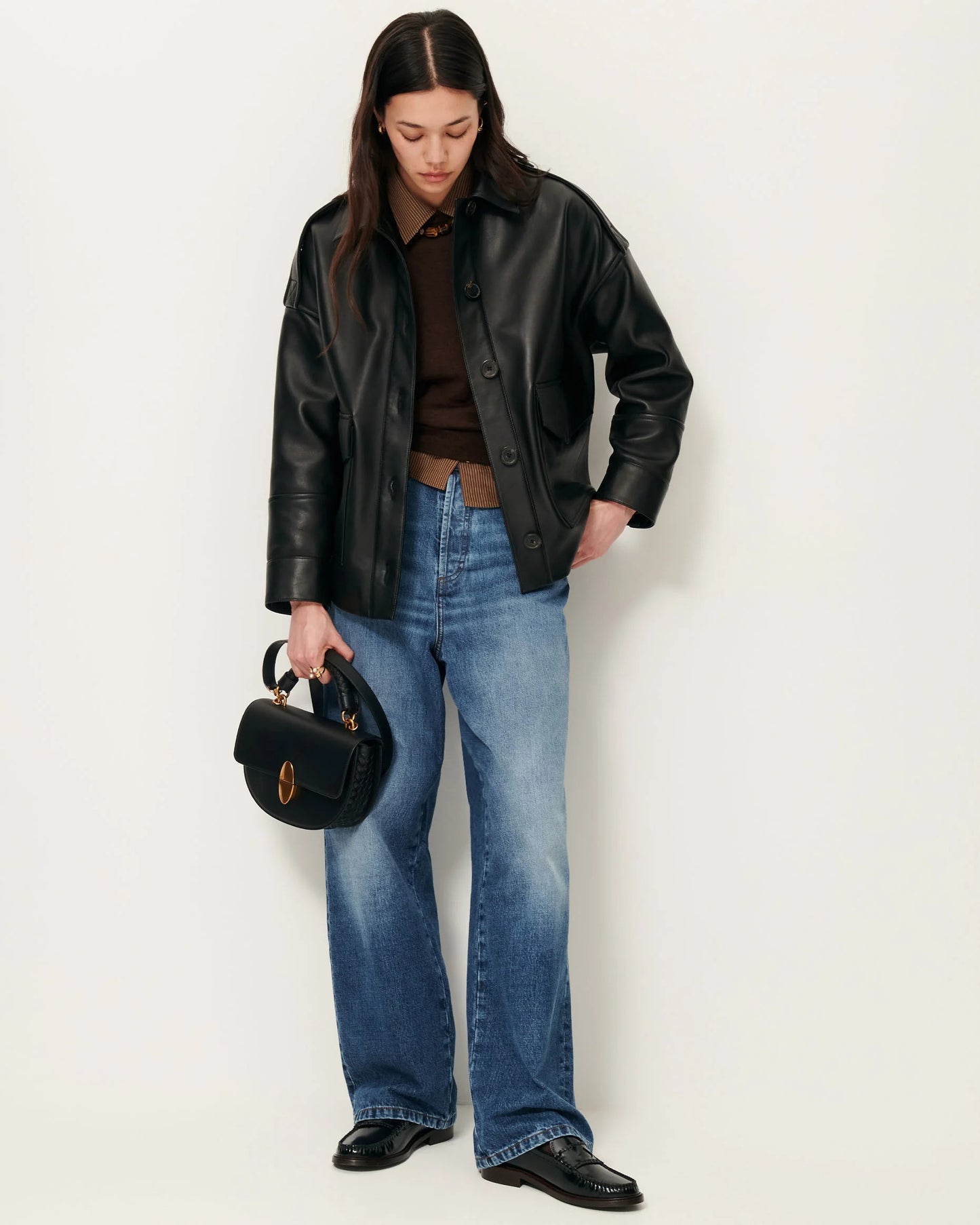 Hamida Luxe Chic Rexine Leather Jacket-1