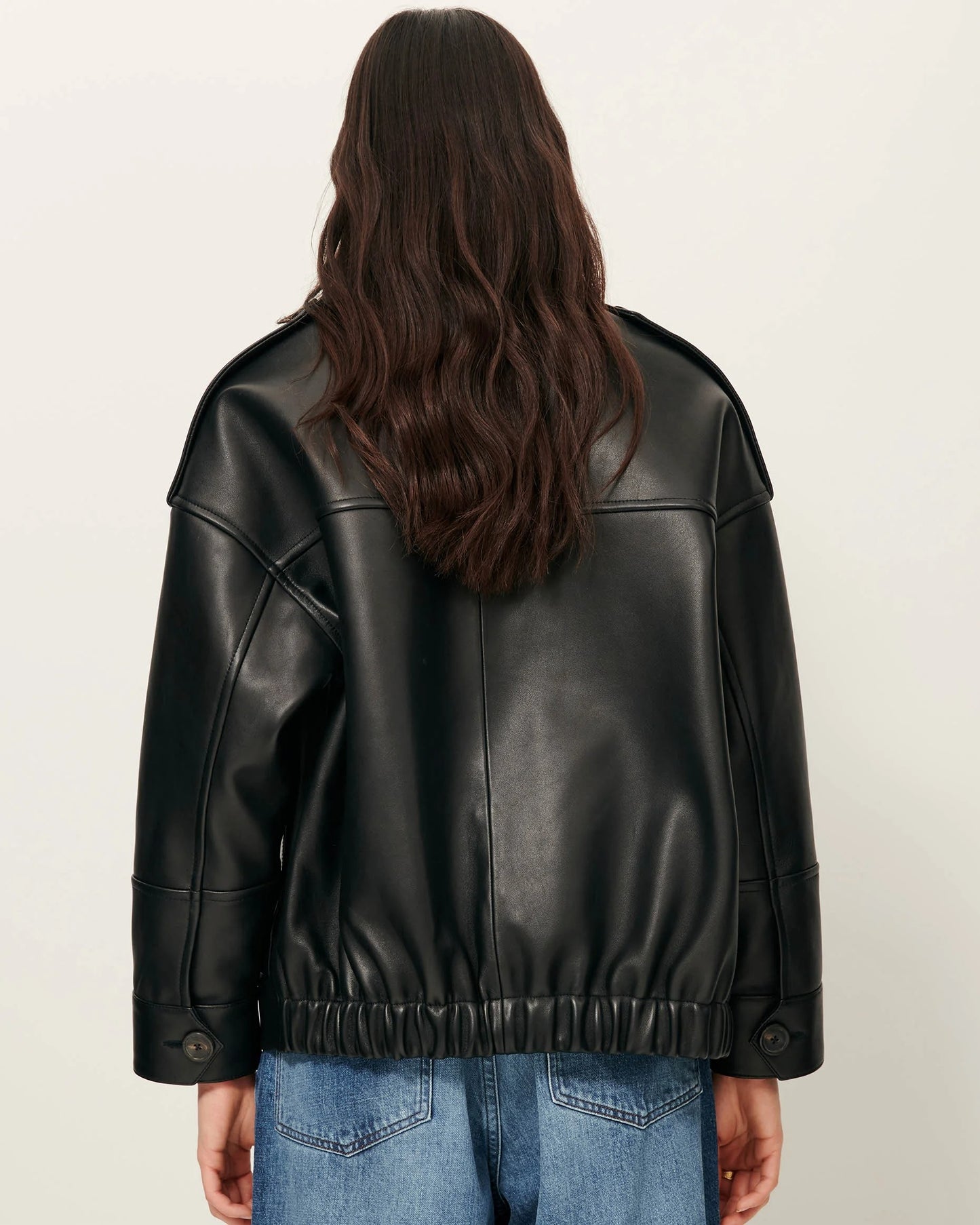 Hamida Luxe Chic Rexine Leather Jacket-1