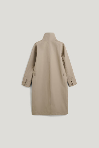 Waterproof Raincoat with a Wrap-around Silhouette