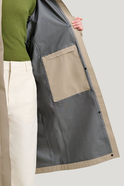 Waterproof Raincoat with a Wrap-around Silhouette