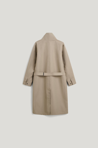Waterproof Raincoat with a Wrap-around Silhouette