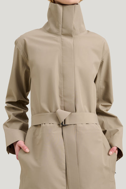 Waterproof Raincoat with a Wrap-around Silhouette