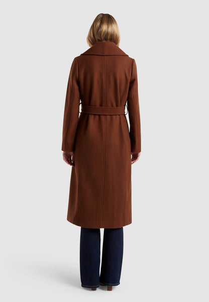 HAMIDA Italian-Inspired Wool Belted Wrap Coat