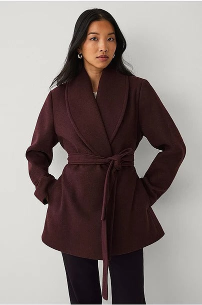 Hamida Elegant Wool Wrap Coat for Women