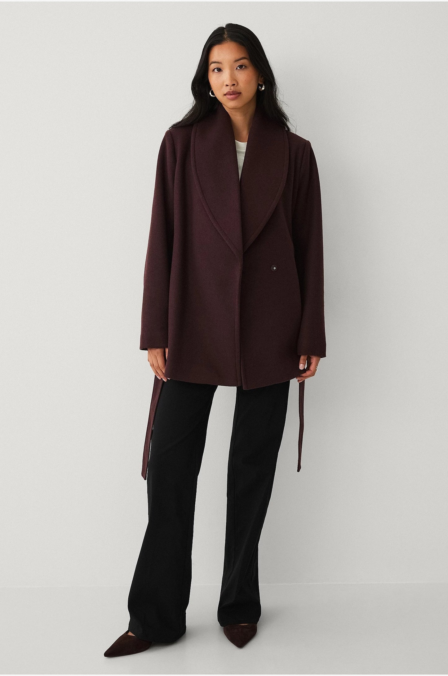 Hamida Elegant Wool Wrap Coat for Women