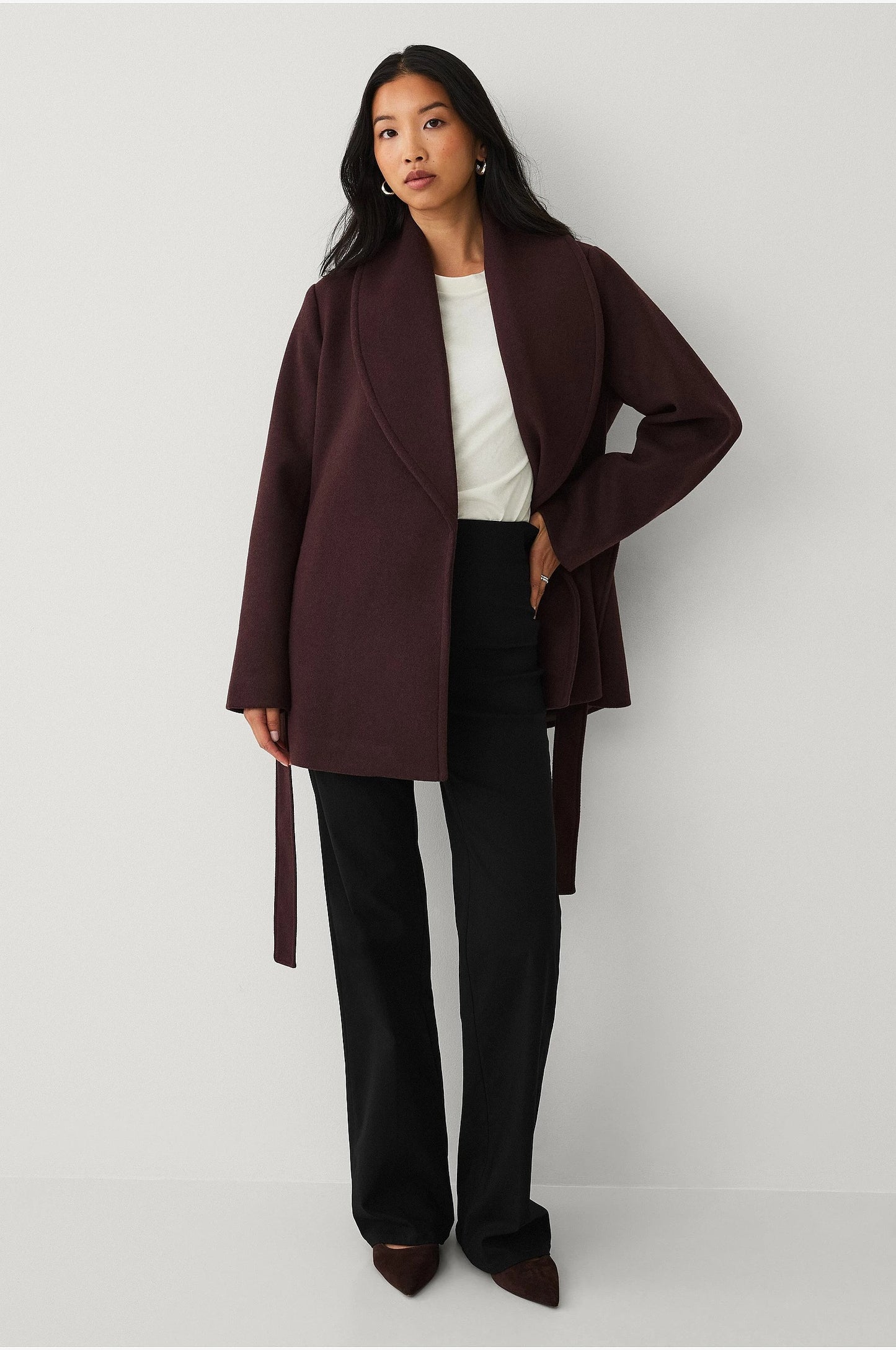 Hamida Elegant Wool Wrap Coat for Women