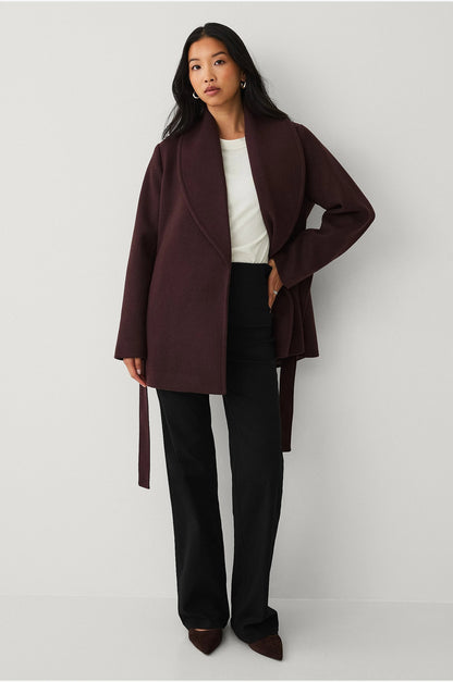 Hamida Elegant Wool Wrap Coat for Women