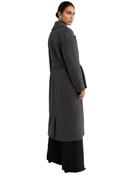 Hamida Wool Wrap Coat – Elegant Belted Long Winter Overcoat for Women