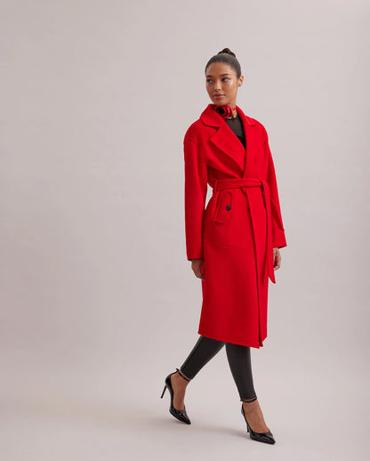 Cashmere Trench Coat with Large Notch Lapel
