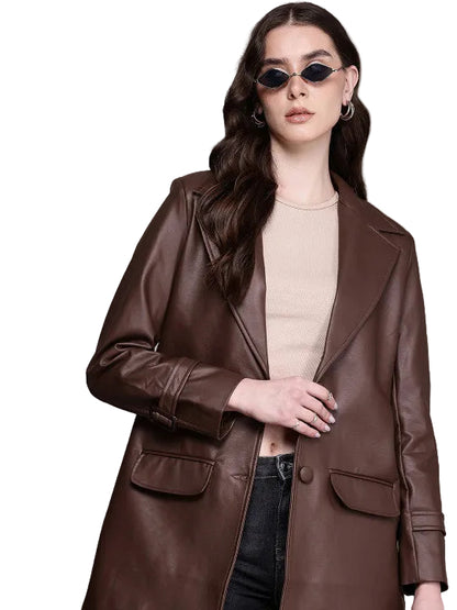 Hamida Signature Luxe Leather Blazer