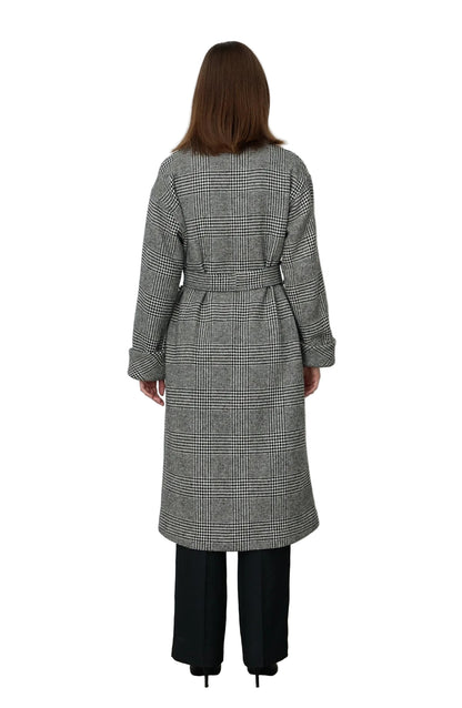 Hamida Luxe Hybrid Wool-Blend Belted Coat