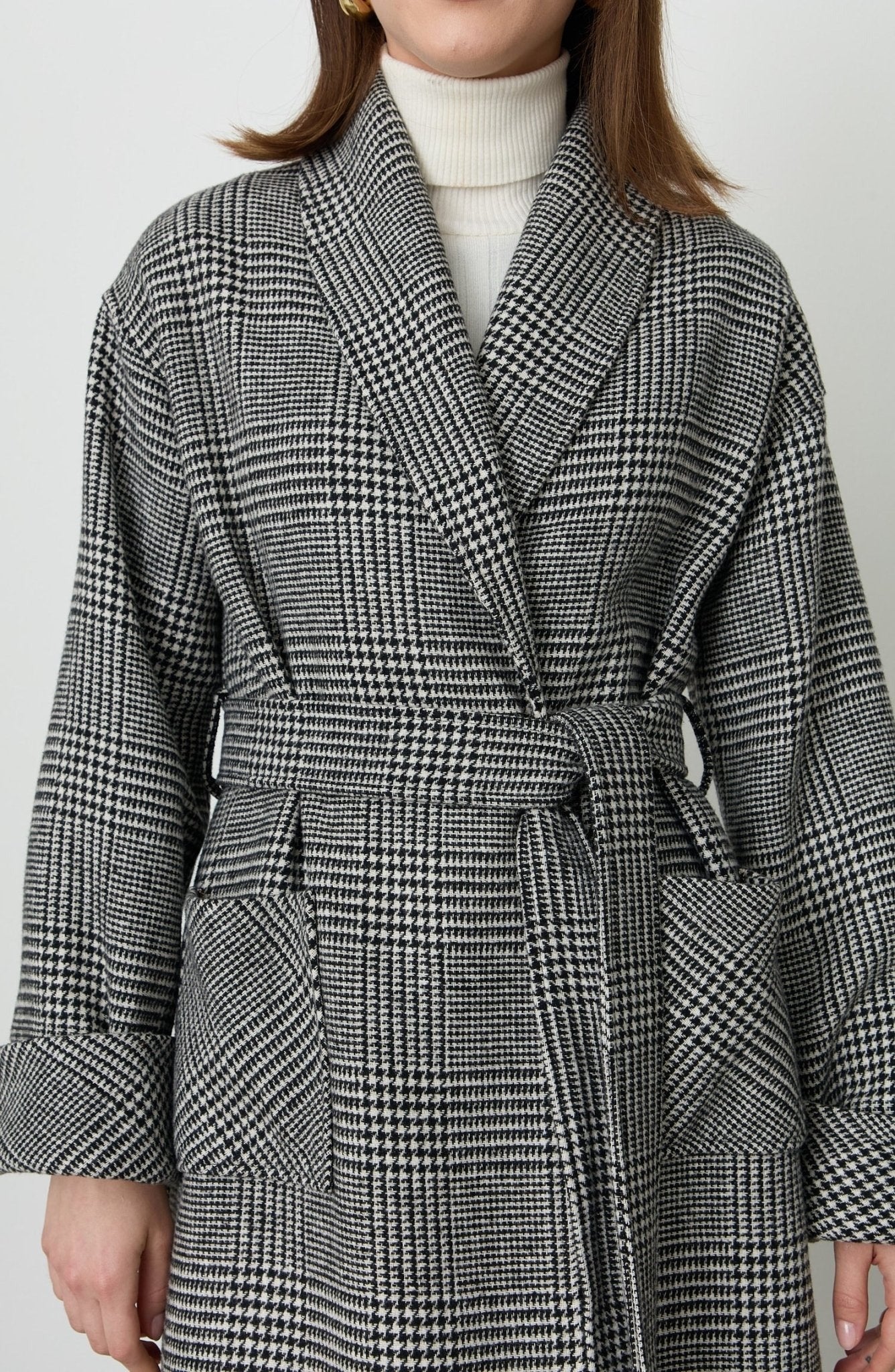Hamida Luxe Hybrid Wool-Blend Belted Coat