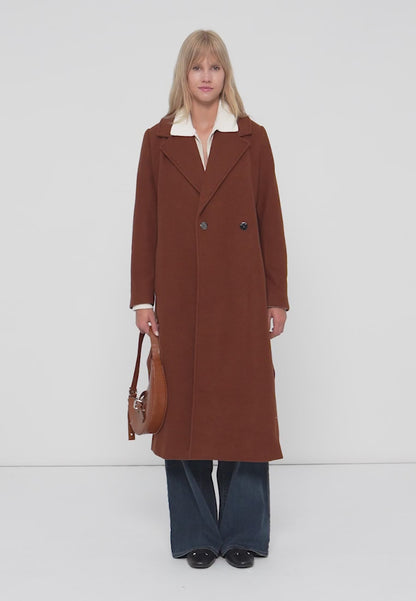 HAMIDA Italian-Inspired Wool Belted Wrap Coat