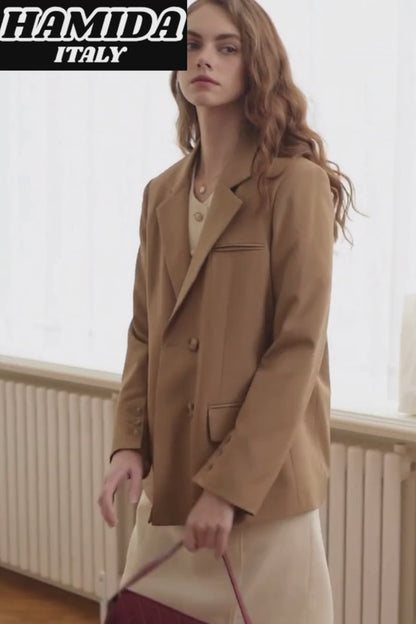 Notched Collar Single Breasted Casual Blazer
